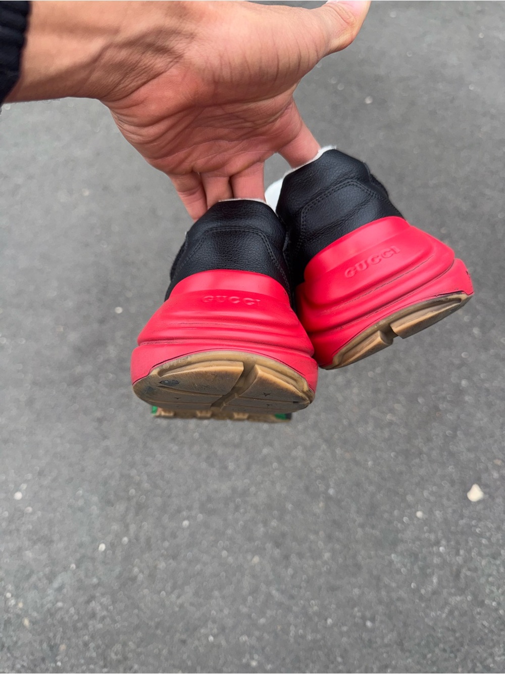 Gucci Rython Leather Mesh Sneakers - Picture 2 of 9